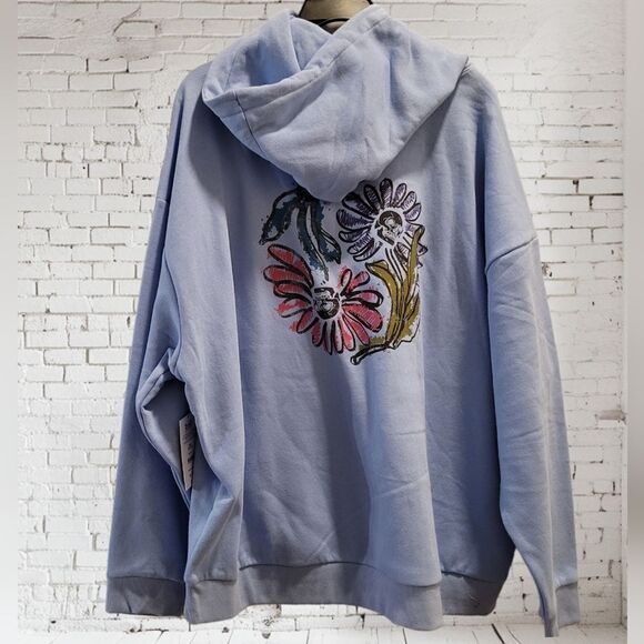 No Boundaries Blue Graphic Skull Hoodie Oversized XL NWT - Picture 3 of 7